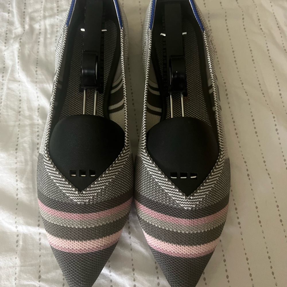 Rothy's Inverse Line Striped Point Flats